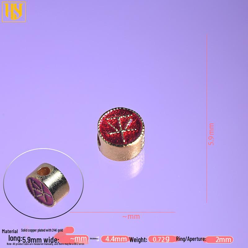 Cloisonné Peace & Joy Bracelet with Copper-Plated 24K Gold Spacers and Sand Gold Fu Character Pendants