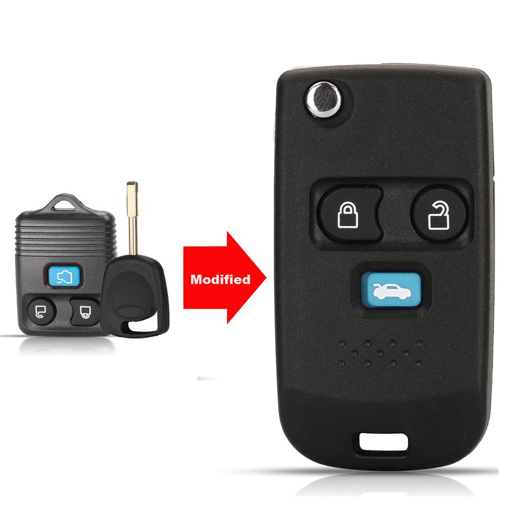 Jingyuqin Modified Remote Folding Flip Key Cover Case For Ford Crown Victoria Escape ExpeditionExplorer Sport FO21 Blade