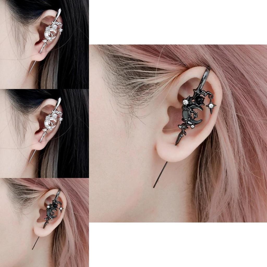 Creative Alloy Star And Moon Earrings With Geometric Design For Women Fashion Accessories