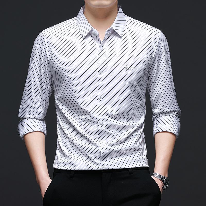 Striped Printed Shirt Men s Autumn Men s Long Sleeve Business Casual M