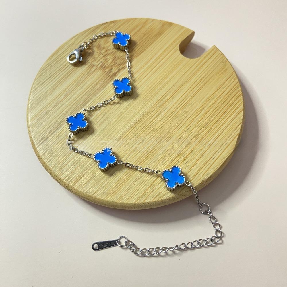 Lite Blomst Mini Armbånd Firkløver 9mm Ny Titanstål Fem-blomst Liten Utsøkt Enkelt High-end Damearmbånd