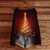 Women's Fashion Christmas Print Lightweight Sweater Casual Long-Sleeve Knit Pullover Top