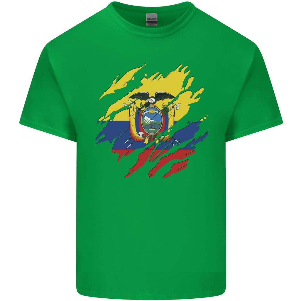 Torn Ecuador Flag Ecuadorian Day Football Unisexs Light Cotton TShirt