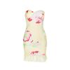 ZX24425 2026 Floral Print Tube Top Bodycon Mini Dress Mori Style Casual Versatile Women