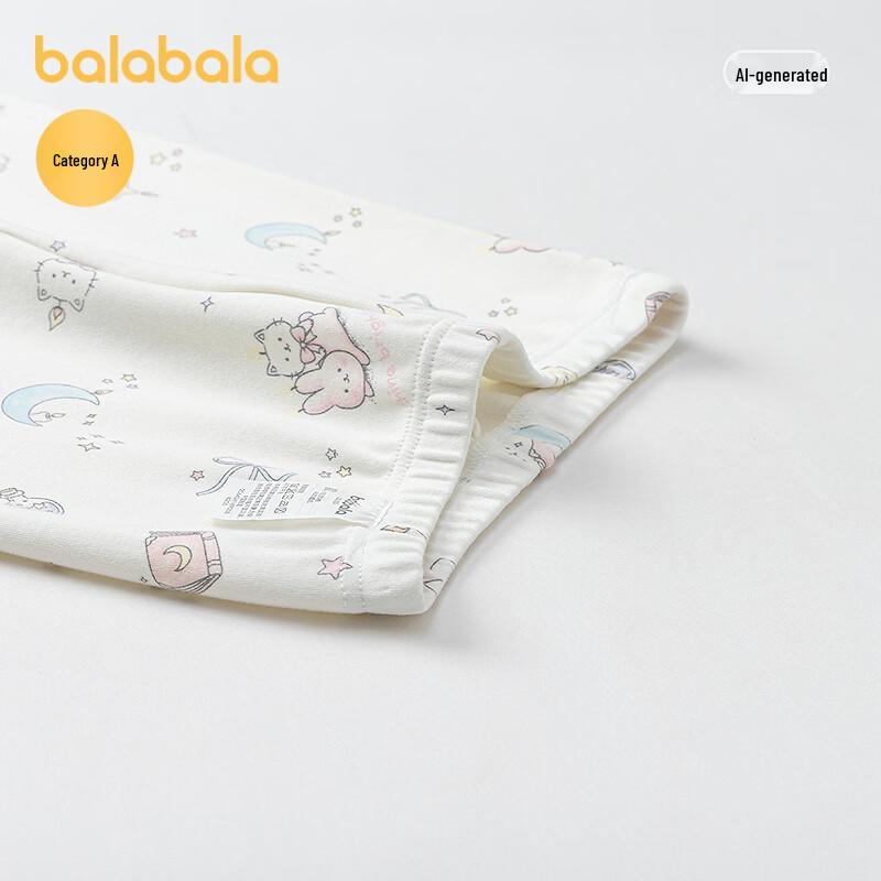Balabala Girls' Breathable Thermal Underwear Set