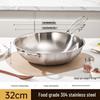 32CM 304 Stainless Steel Coating-Free Universal Wok