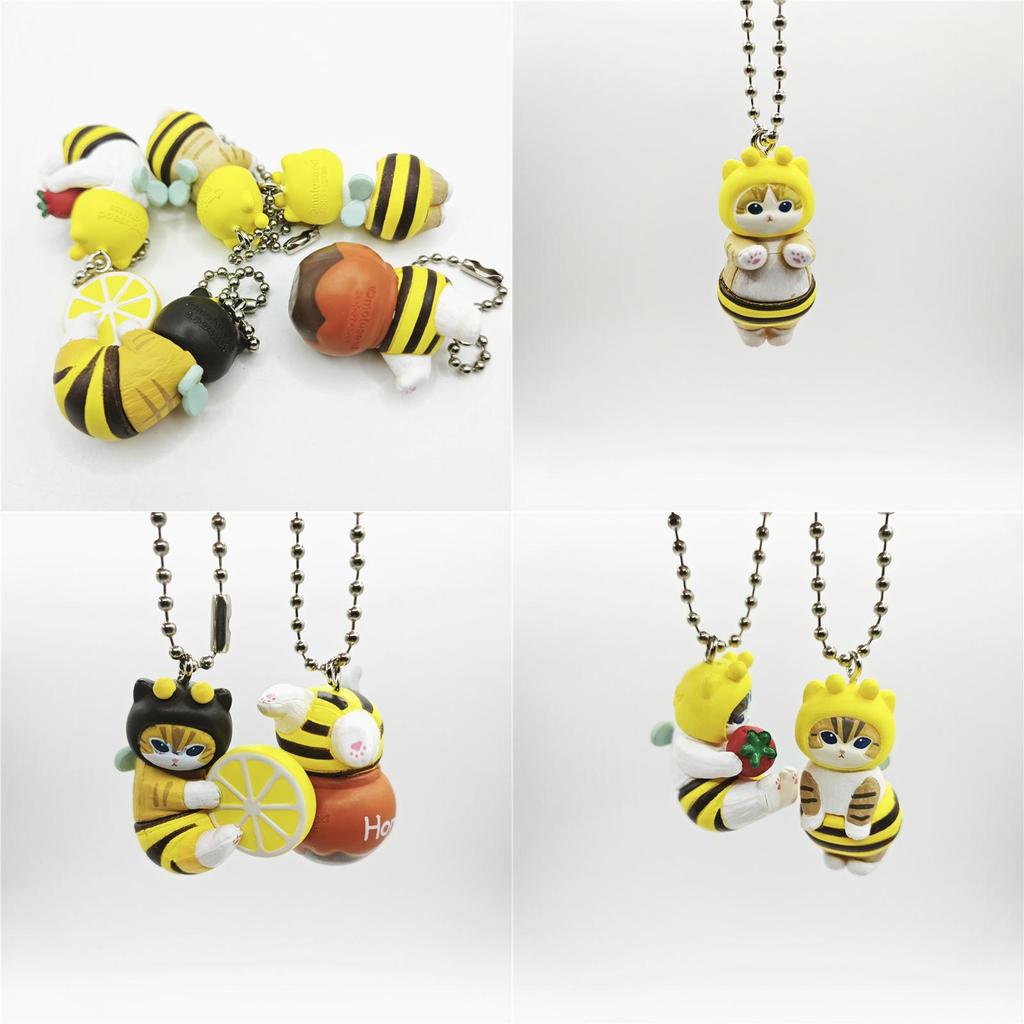 Cat Fushandi Bee Charm Pvc Mini Figure Blind Box Collectible Keychain Gift For Teens