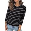 Maglione a Righe da Donna con Girocollo, Pullover Casual a Manica Lunga per l'Uso Quotidiano