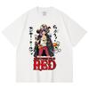 230 g/m² 100% Baumwolle Einteiler V79 Luffy Film Red Druck Unisex Schweres Baumwoll-T-Shirt