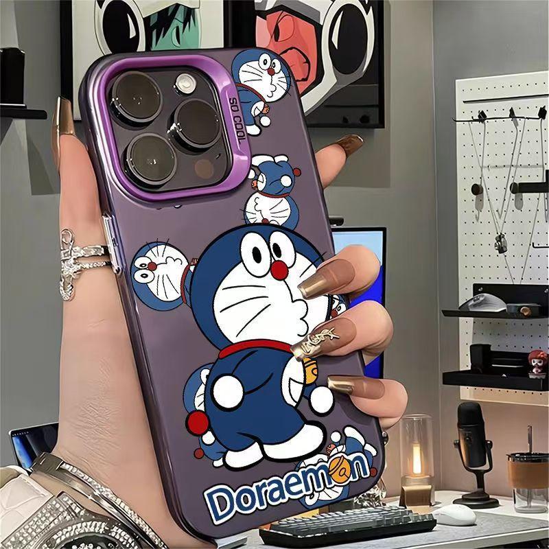 Back Jingle Cat Colored Silver Shell Applies To Apple 17/16/15 Pro Mobile Phone Case 14promax13/12/11 Tide