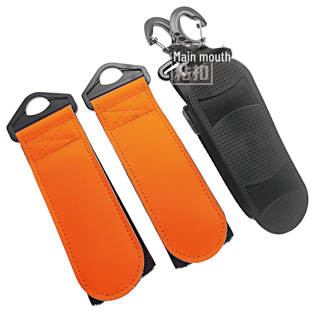 Adjustable Leather Ski and Snowboard Bindings with Hand-Held Straps