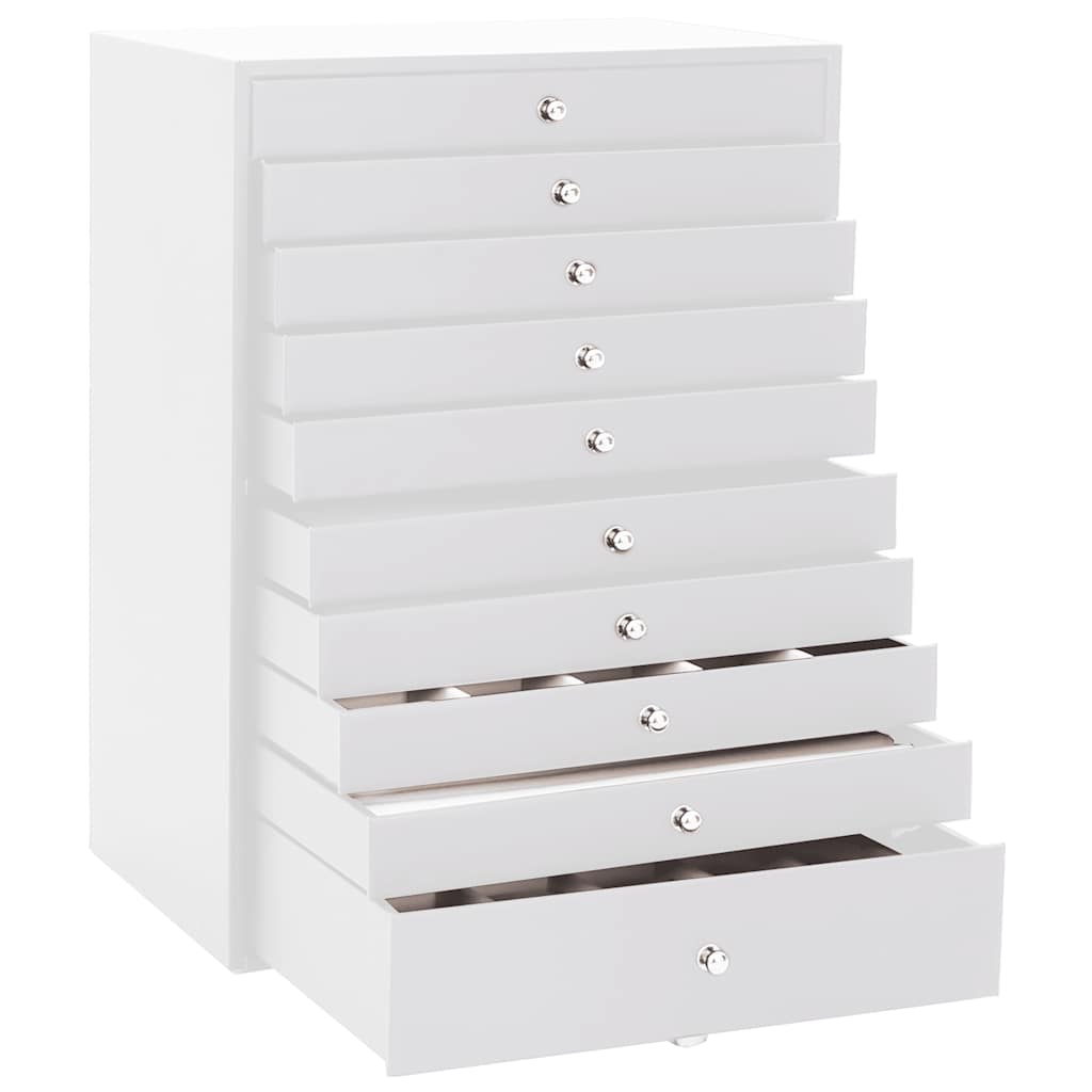 10-Layer White Jewelry Box with Watch Holders