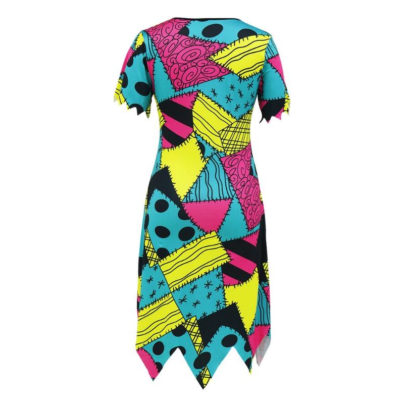 Christmas Horror Night Sally Dress Halloween Costume Irregular Dress Kids Play Costume