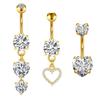 3Pcs/set Belly Button Ring for Women Clicker Belly Navel Piercing Stainless Steel 14g 10mm Belly Button Rings Piercing Jewelry