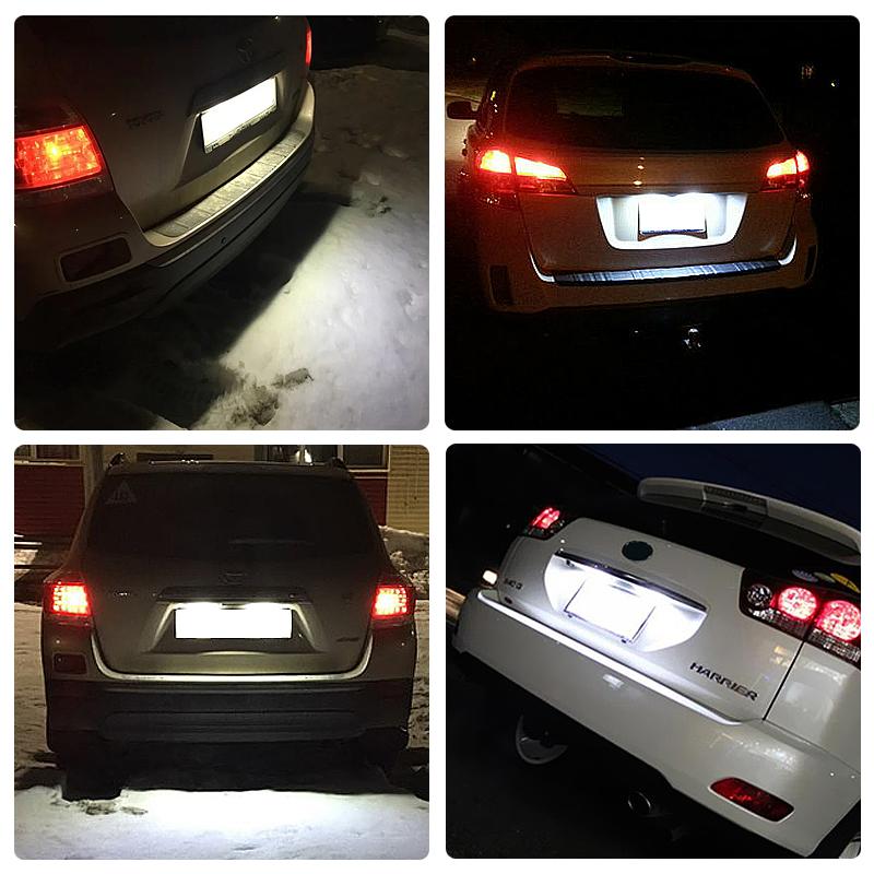 2Pcs White LED License Plate Light For Toyota Harrier Hiace Highlander Kluger Land Cruiser RAV4 Lexus RX300 Number Plate Lamp License Plate Lights 2