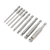 9pcs 75mm Magnetic Screwdriver Bit Set Ball Head 14 Inch Hex Shank Hex Screwdriver Drill Bit Set