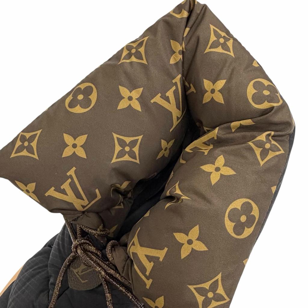 Great LOUIS VUITTON Short Boots Monogram Snow Boots Black Women 38 Used