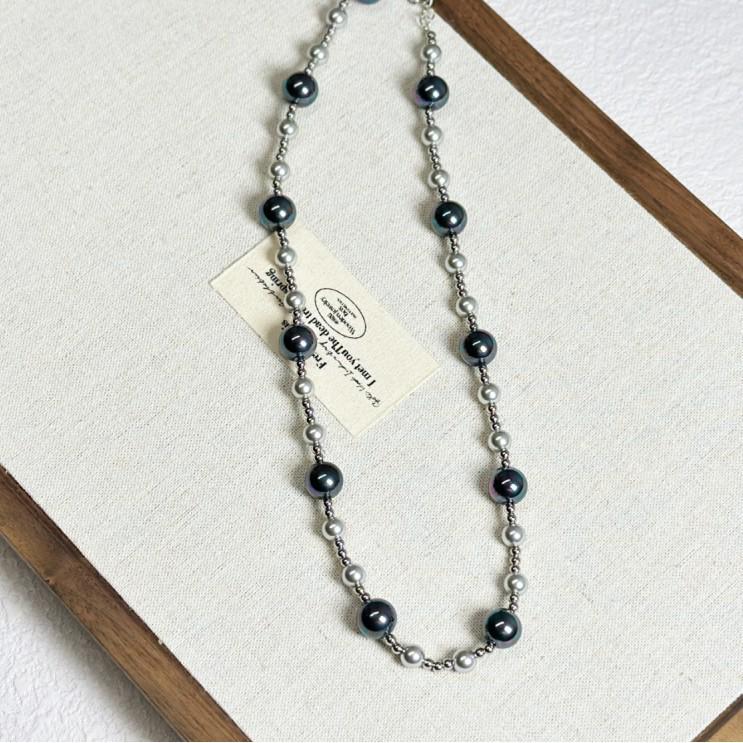 

Tiger Eye Pearl Beaded Necklace: Autumn/Winter Niche Design Clavicle Chain for Sweaters