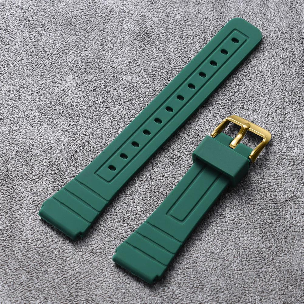 

18 мм м який силіконовий ремінець для Casio F-91W F84 W800H SGW400 F105/108 A158/159/168AE1200/1300 Водонепроникні гумові спортивні ремінці для годинника 18mm