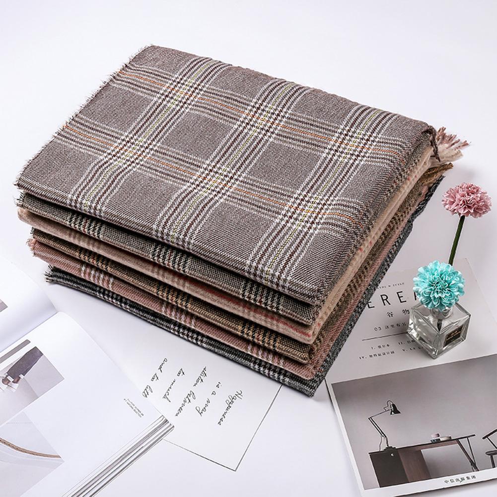 Autumn Winter Warm Scarf Fashion British Style Plaid Tassel Imitation Cashmere Shawl Cape