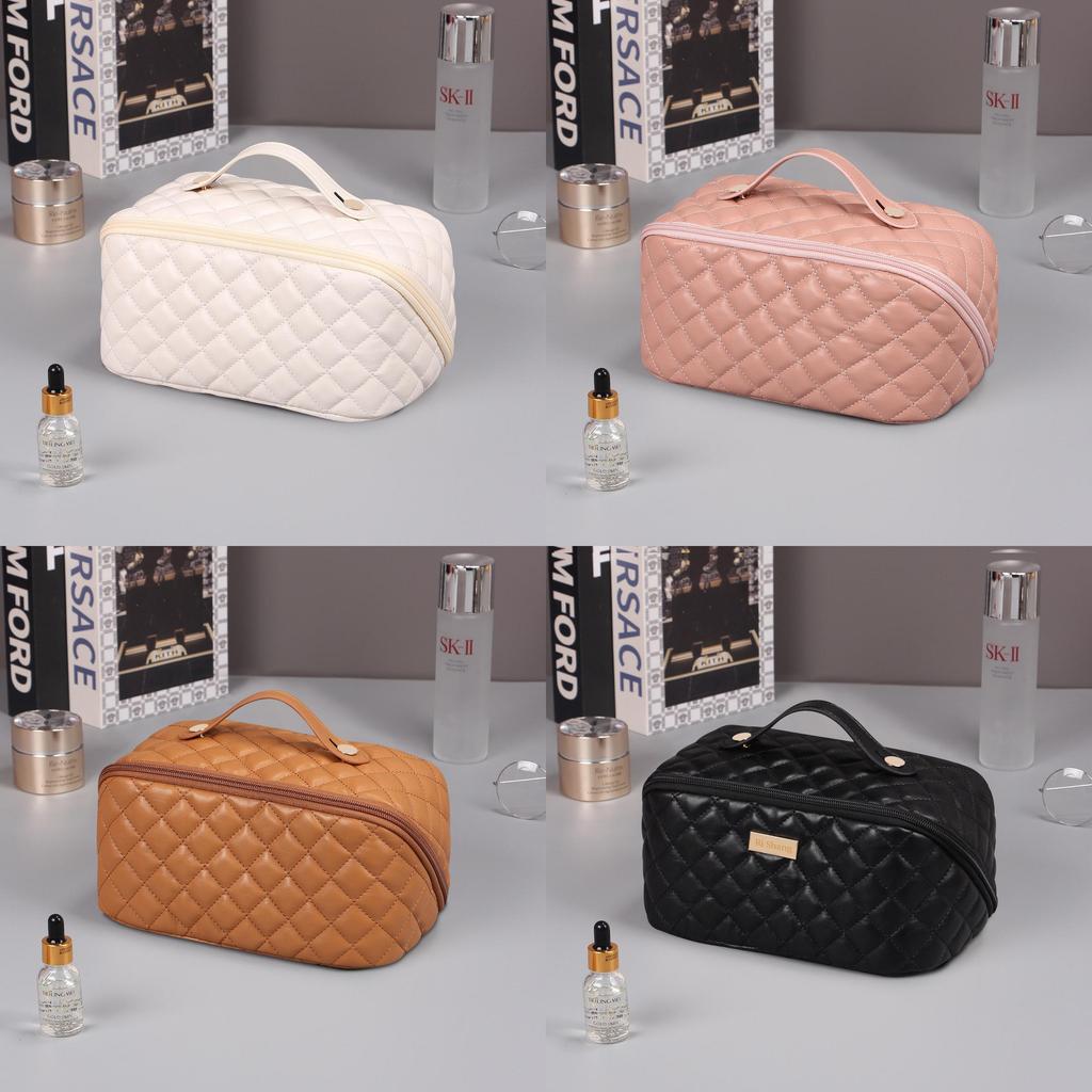 Makeup Quilting Bag Craft Large Capacity Advanced Storage Bag With Clip Cotton