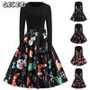 QICED Fashion Spring Autumn O-Neck Long Sleeve  Casual Dresses