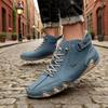 Men's High Leather Lightweight Boots Comfortable Breathable Loafers Non Slip Sole for Walking Training Suitable Couples Boots