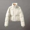 Short stand-up collar small cotton-padded clothes women's simple loose version zipper bread clothes jacket solid color
