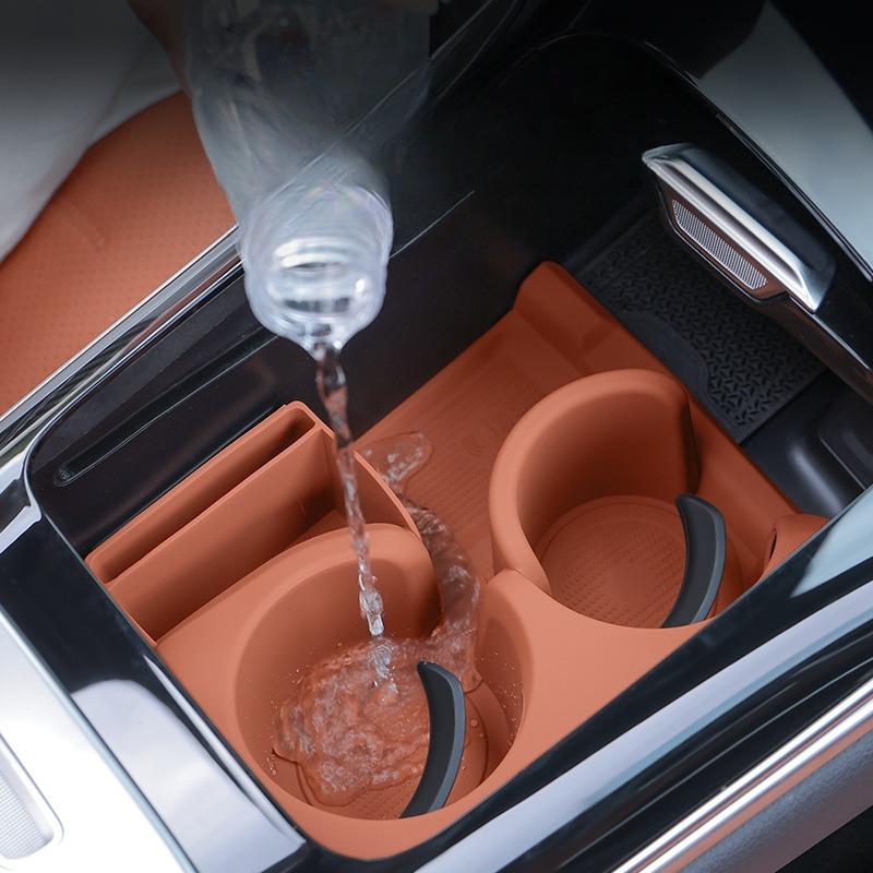 Für Mercedes Benz E-Klasse W214 E260 E300 E200 2025 2025 Auto Mittelkonsole Getränkehalter Silikon Getränkehalter-Pad Abdeckung Zierleiste