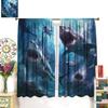 Shark Themed Curtains, Sea of Ferocious Sharks, Spectacular Sea Animal Shark Landscape Decorated Curtains, Boy Personality Room Decorated Rod Pocket