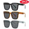3pcs Oversize Frame Sunglasses Women Brand Outdoor Fashion Sunshade Retro Square Gradient Eyeglasses UV400 Glasses Unisex