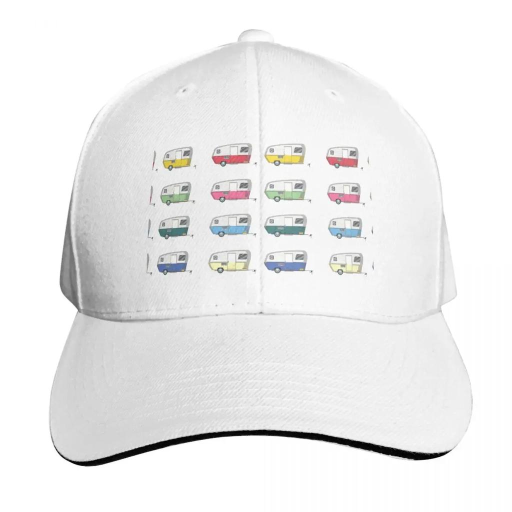 Colourful Vintage Eriba Puck Caravan Daisy Cap Fashion Casual Baseball Caps  Summer Unisex Baseball Hats Polychromatic
