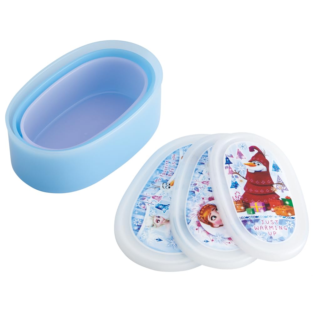 Skater Lunch Sealable Storage Made in Japan Medium Small Set of Disney Frozen 24 Size Boxes, Containers, (Large 400ml, 280ml, 180ml), 3, Ag+