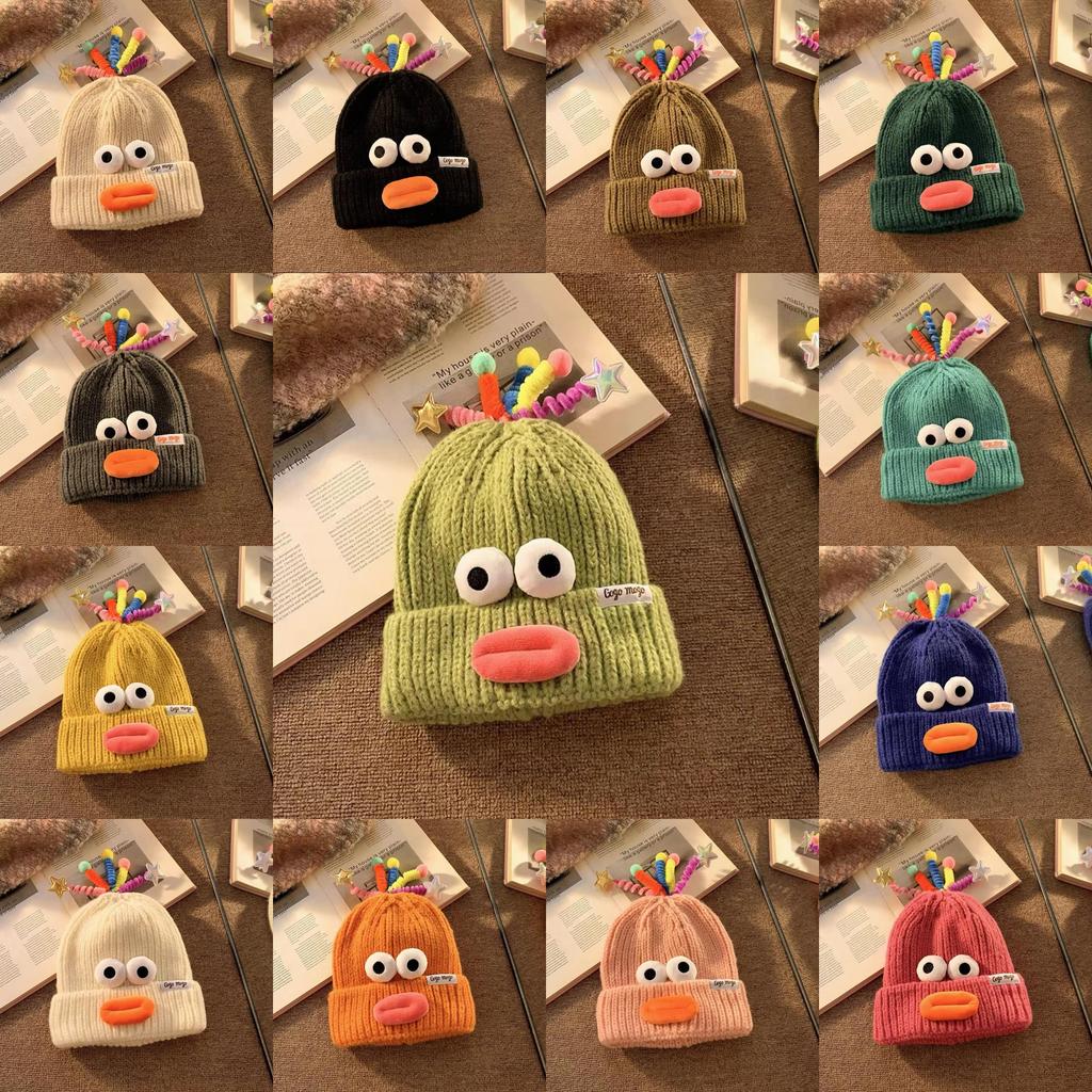 Style Versatile Hat Cute And Funny Big Mouth Womens Warm Hatscaps Knitted