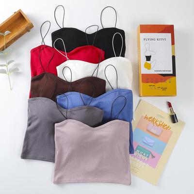 Canottiera in Cotone Confezionata Singolarmente – Senza Ferretto, Design Ragazza Dipinto ad Olio, Sexy Capospalla Tinta Unita per Donna