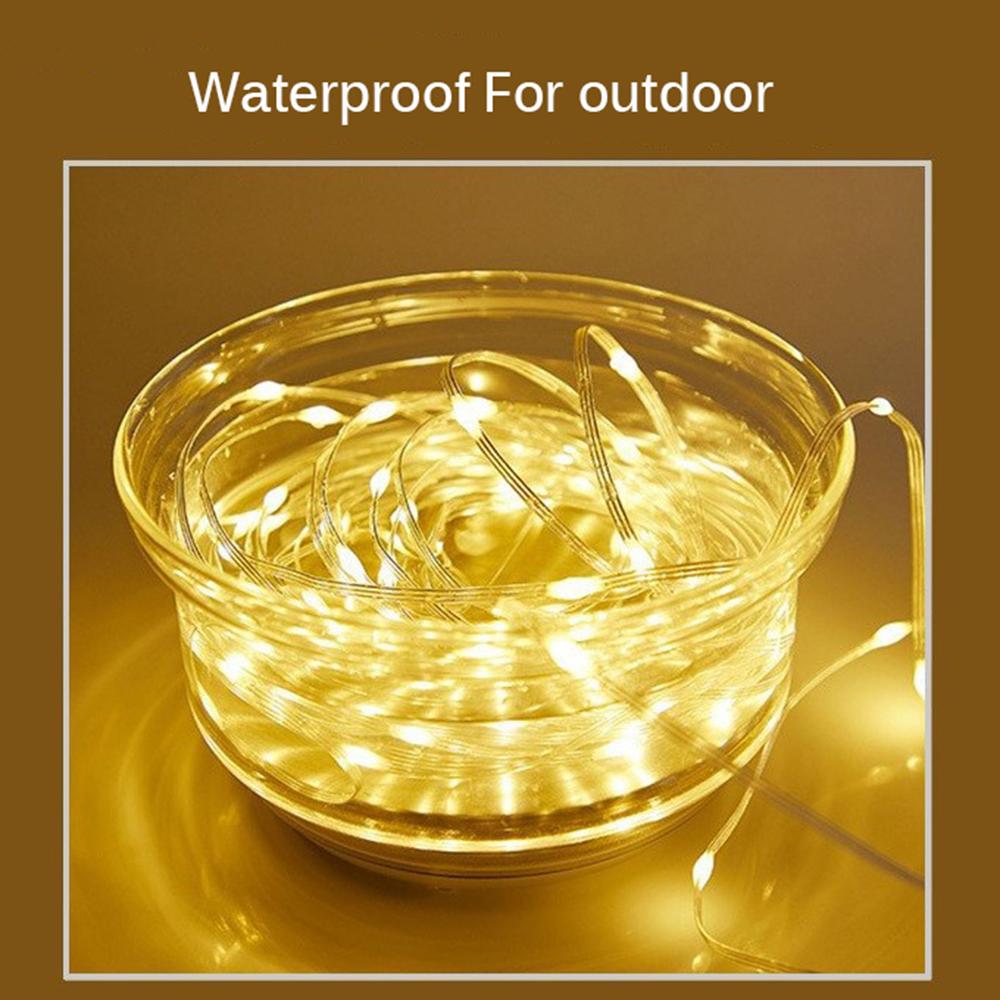 LED String Lighs Battery USB Powered Outdoor Copper Wire Fairy Lights Christmas Garland For New Year Party Home Wedding Garden Decoration