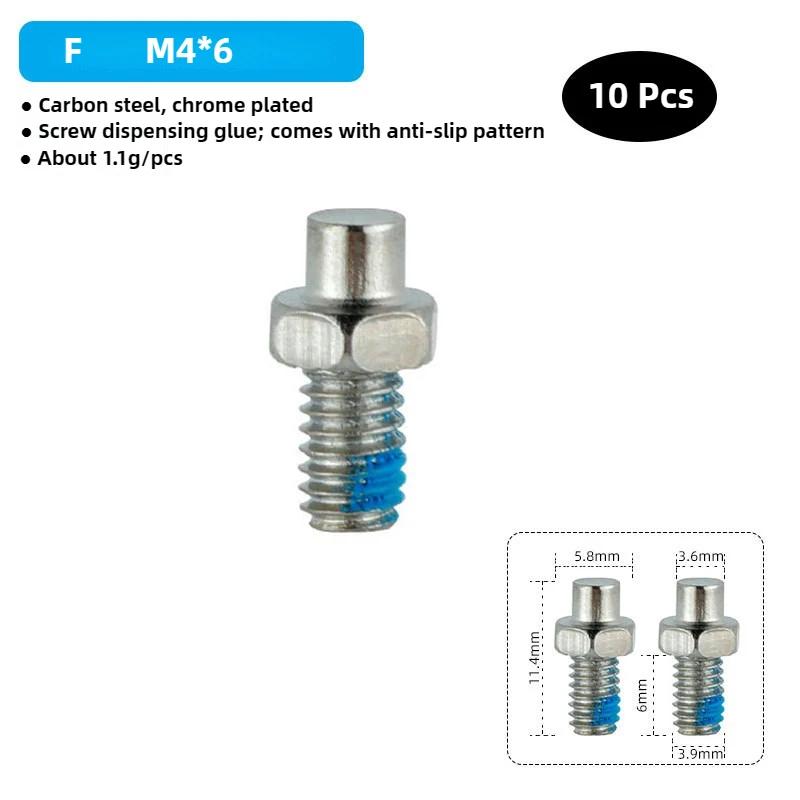 Lot de 10 Boulons Antidérapants pour Pédales de Vélo avec Jeu de Clés Décalées M4 Goujon en Acier Goupille Vis Set pour Pédales Hexagonales Vélo VTT Route