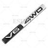 3D V6 4WD Car Trunk Zinc Alloy Adhesive Badge Emblem Rear Body Tailgate Adhesive Badge for Toyota Prado Land Cruiser 4Runner HZ4