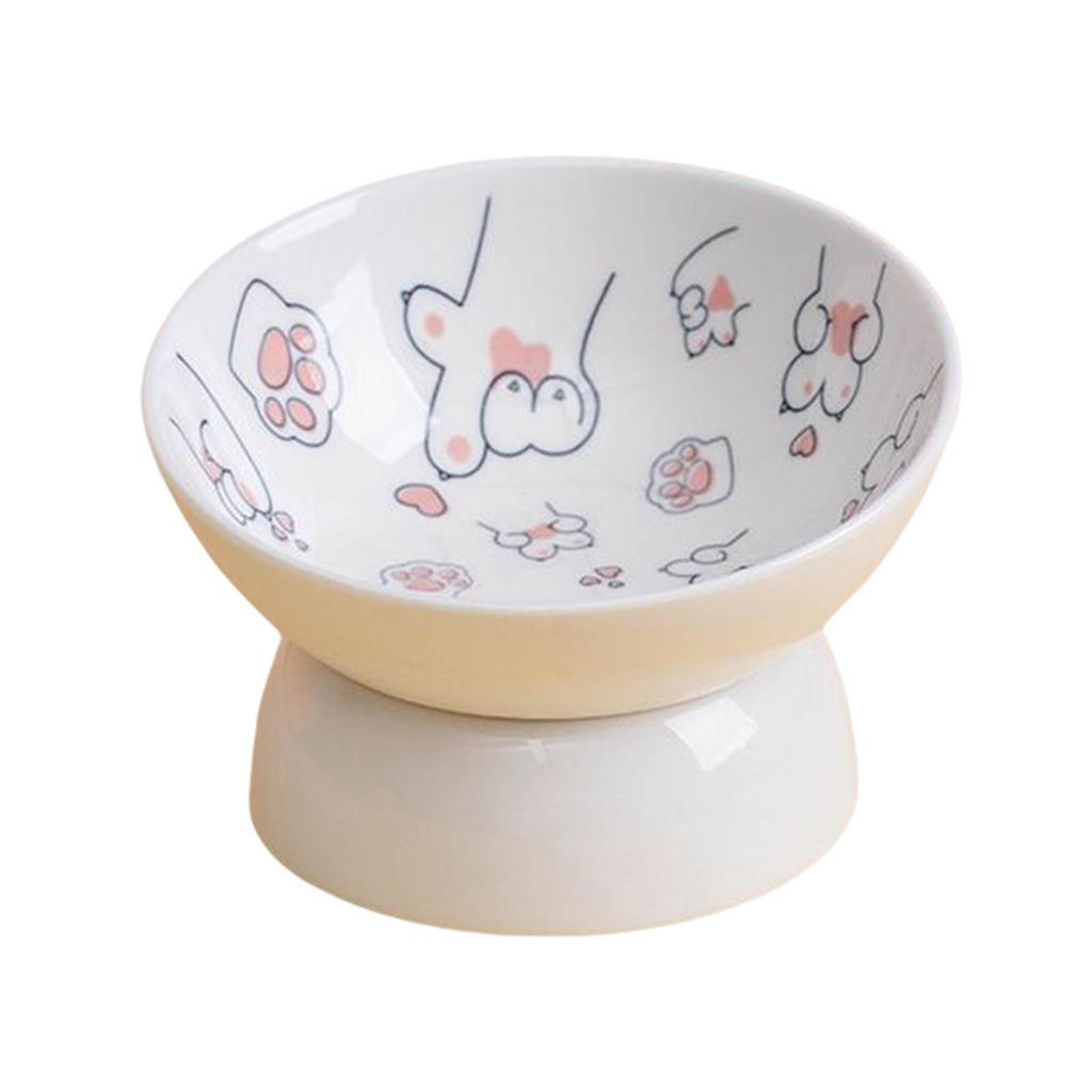 Ceramic Raised Pet Feeder Feeding Station Dog Bowl Stable Cat Dish Water Elevated