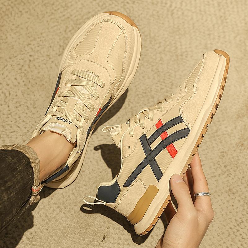 Genuine Leather Men's Shoes Fashion Breathable Forrest Gump Sneakers Platform Casual Shoes Running Sports Shoes Male Zapatos Hom