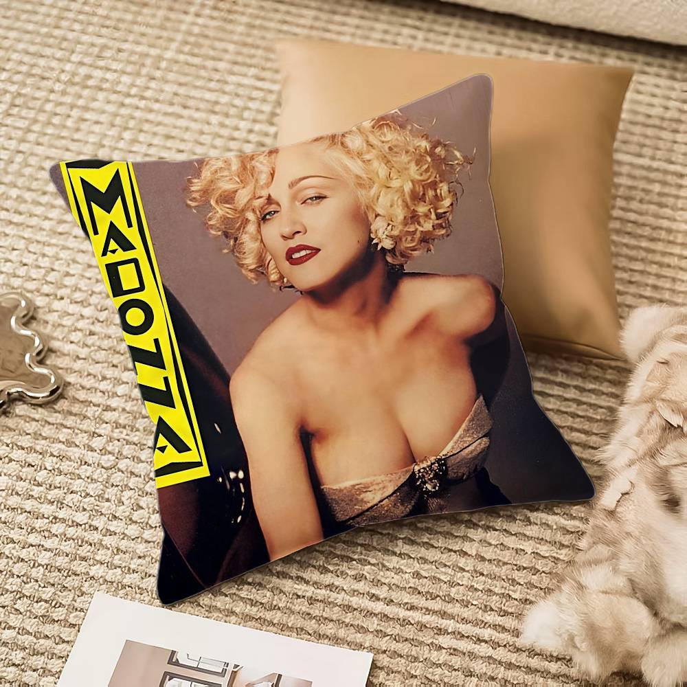 Piosenkarka M-Madonna-MT Muzyka Jak Dziewica Poszewka Komfortowa Sofa Łóżko Jedwabista elegancka Niewidoczny zamek Dekoracyjna poszewka na poduszkę