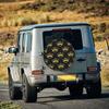 2D Flat 1pc Crown Allover Print Car Tire Cover 35.56/38.1/40.64/43.18 Cm, Spare Tire Cover, Essential For Camping Off-Road Outdo