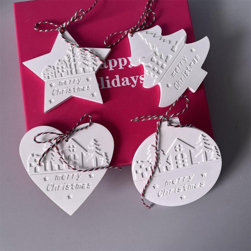 Holiday Ornament Silicone Mould Round Heart Shape Crafting Supplies for Candle Soap Baking Projects