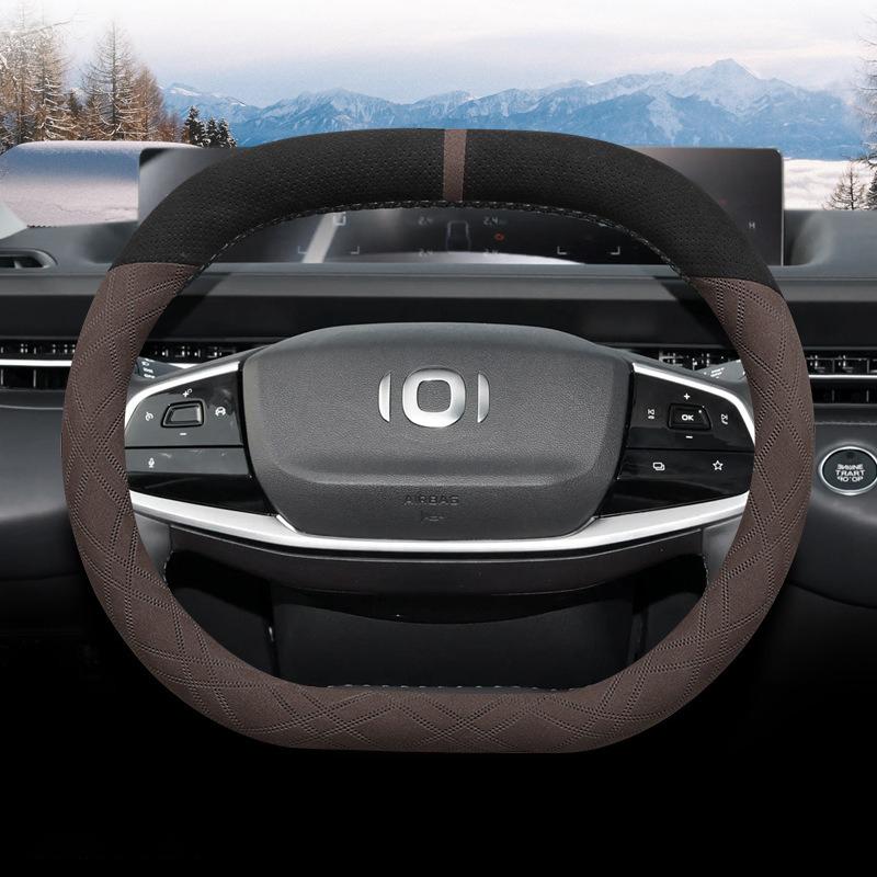 

Suede Car Steering Wheel Cover Decoration Handle Wrap For Changan Qiyuan A05 A07 Q05 2026 2026 Braid On Steering-Wheel черный коричневый