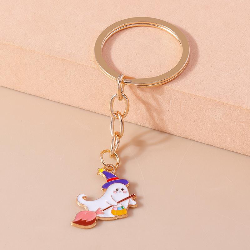 Cute Enamel Halloween Keychain Ghost Pumpkin Key Ring Gifts for Men Women Bag Pendants DIY Jewelry Accessories