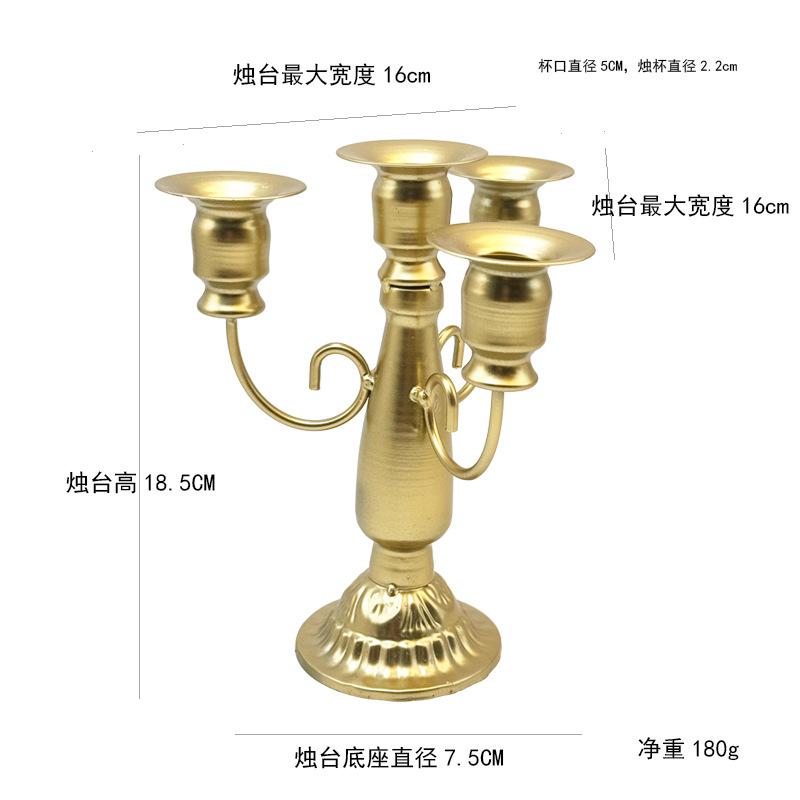 Classic Metal Candelabra Vintage Baroques 4 Arms Candlestick Holder for Candlelight Dinner and Table Centerpieces Decoration