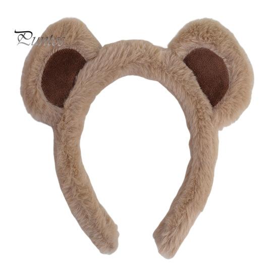 

Повязка на голову с ушками медведя для девочек, мультяшный плюшевый обруч для волос, макияж, мытье лица, повязка на голову для косплея на Хэллоуин C