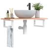 VidaXL Wall-mounted Vanity Shelf Steel and Solid Oak Wood 3302564