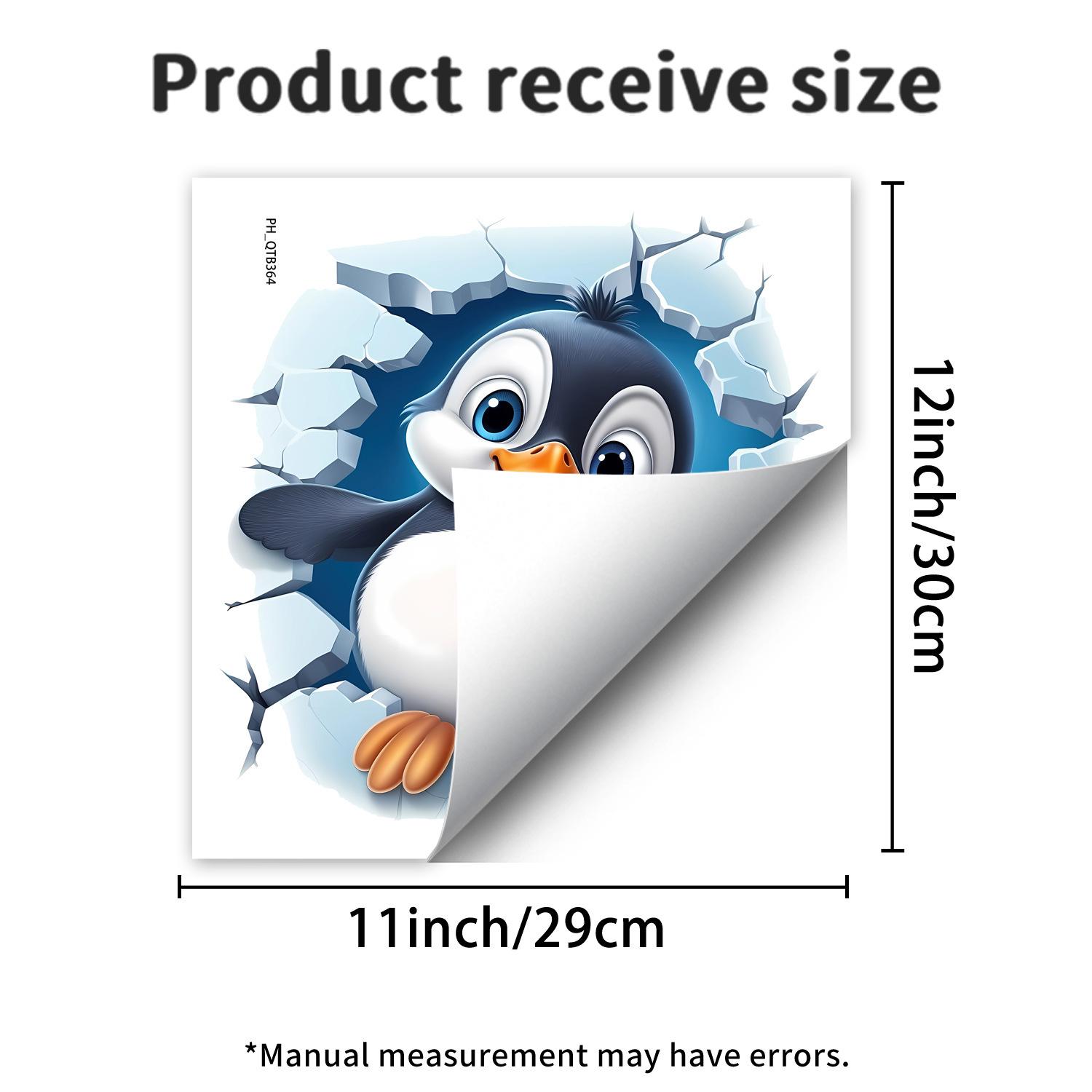 

Cute 3D Breaking Wall Duckling Toilet Sticker Self-Adhesive Removable Waterproof for Bathroom Home Decor 30x30cm різнокольоровий