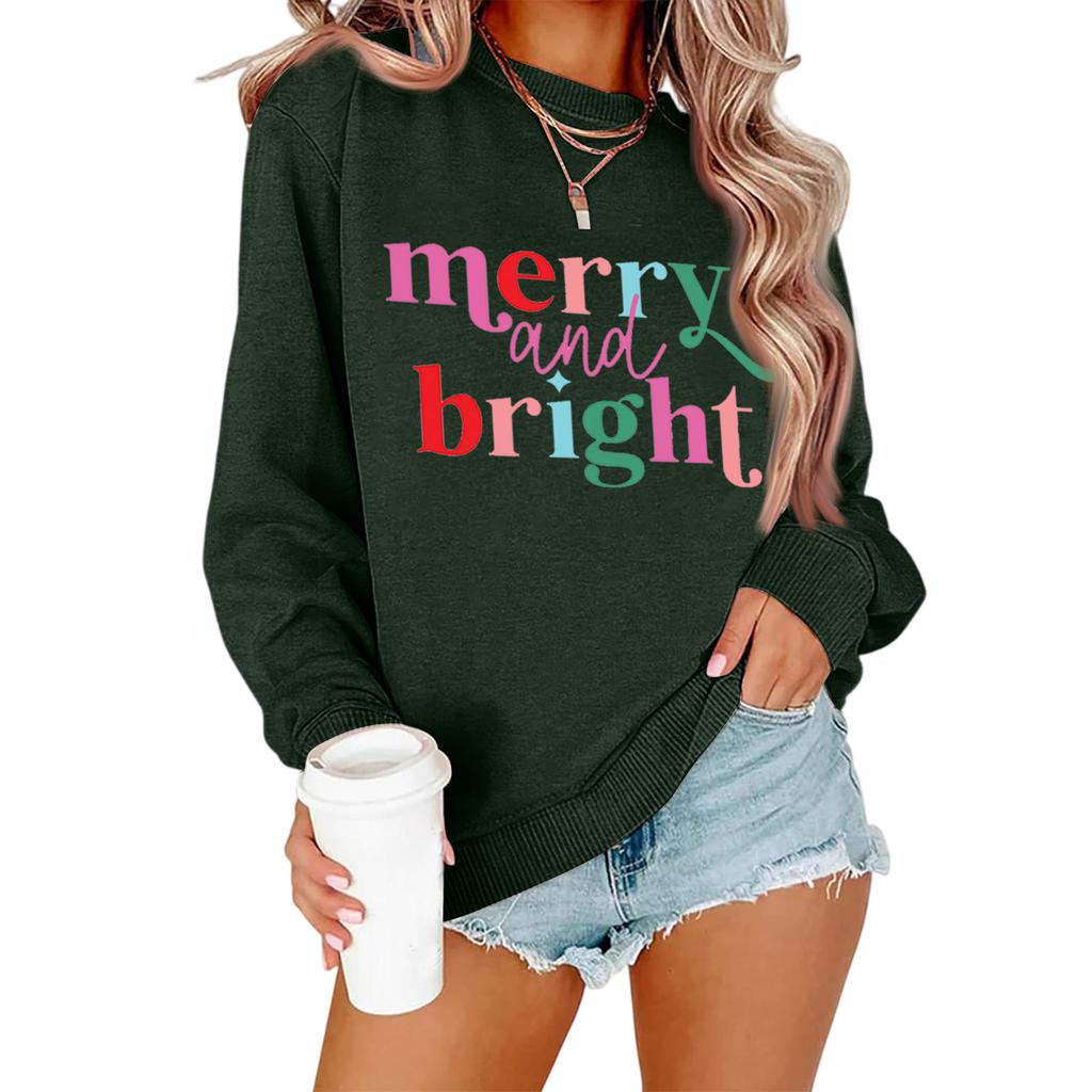 Women's Loose Comfortable Casual Fashionable Character Printing Round Neck Long Sleeved Sweatshirt